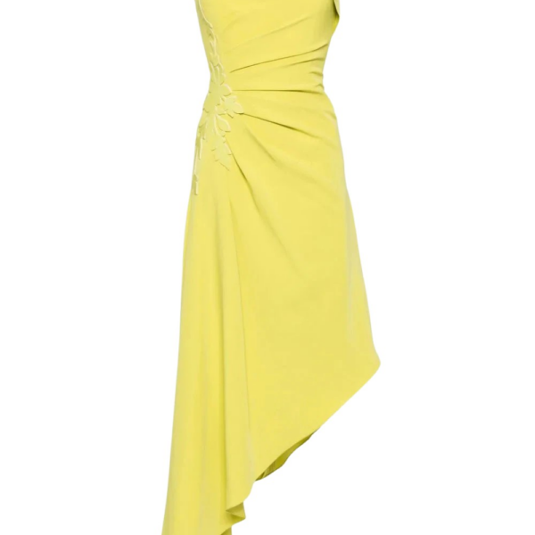 Saiid Kobeisy Crepe High-Low Dress With Matching Embroidery