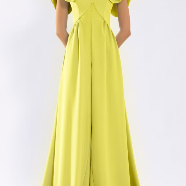 Saiid Kobeisy Crepe Jumpsuit With Back Overskirt, view 2