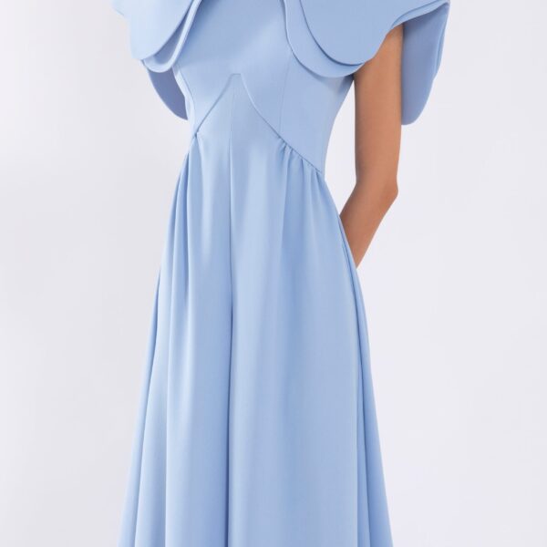 Saiid Kobeisy Crepe Jumpsuit With Back Overskirt, view 6