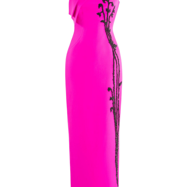 Saiid Kobeisy Crepe Off-Shoulder Dress With Beading