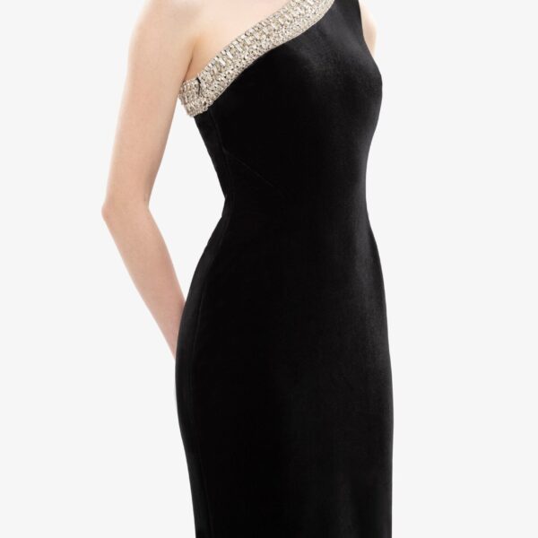 Saiid Kobeisy Crystal Embellished One-Shoulder Dress, view 3
