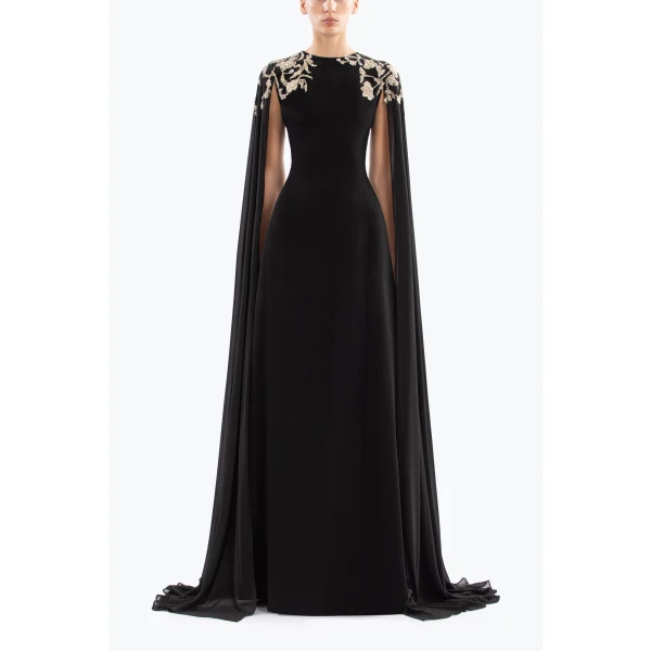 Embellished Crepe Kaftan - Image 5