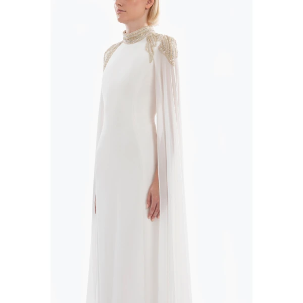 Embellished Crepe Kaftan - Image 6