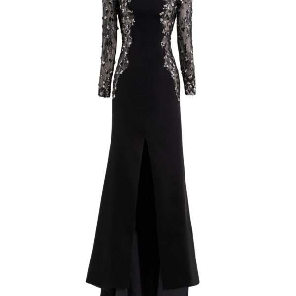 Saiid Kobeisy Embellished Crepe Long Dress