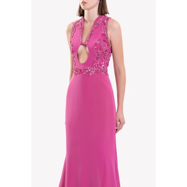 Embroidered Crepe Dress - Image 6