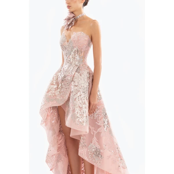 Embroidered High-Low Dress - Image 6