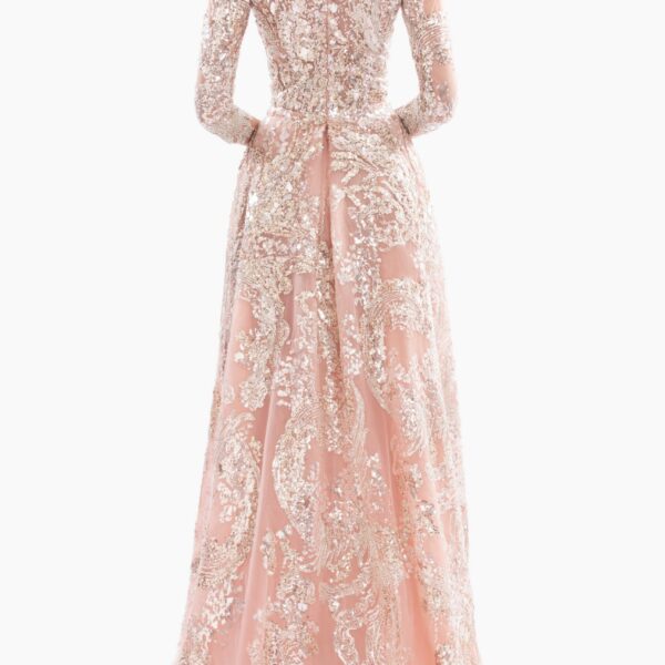 Saiid Kobeisy Embroidered Long Dress With Overskirt, view 4