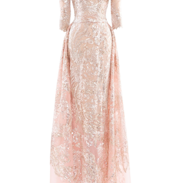 Saiid Kobeisy Embroidered Long Dress With Overskirt