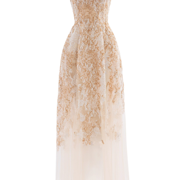 Saiid Kobeisy Embroidered Strapless Dress
