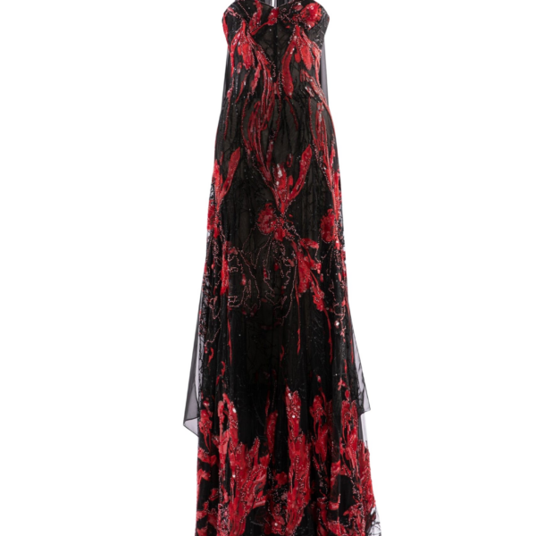 Saiid Kobeisy Embroidered Strapless Dress