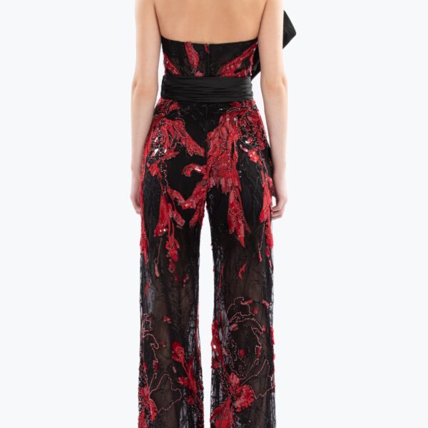 Saiid Kobeisy Embroidered Strapless Jumpsuit, view 3
