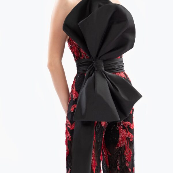Saiid Kobeisy Embroidered Strapless Jumpsuit, view 6