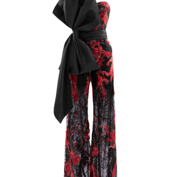 Saiid Kobeisy Embroidered Strapless Jumpsuit