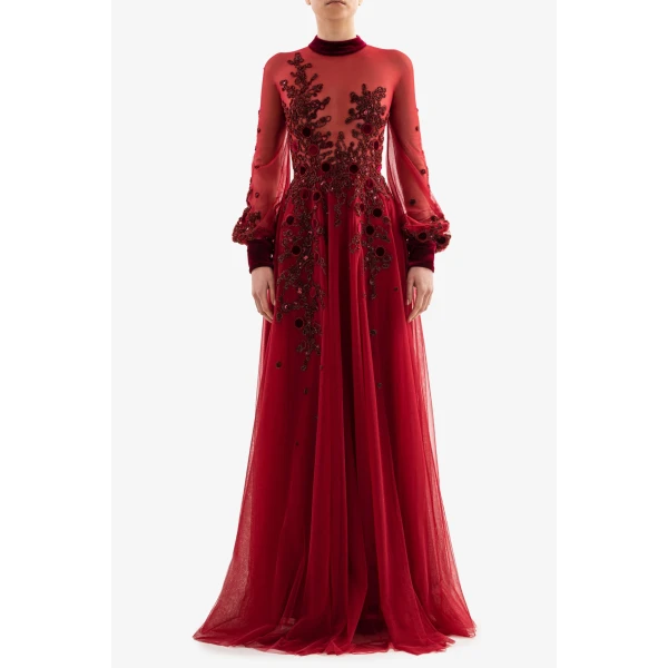 Embroidered Tulle Dress - Image 5
