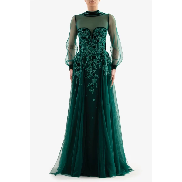 Embroidered Tulle Dress - Image 5
