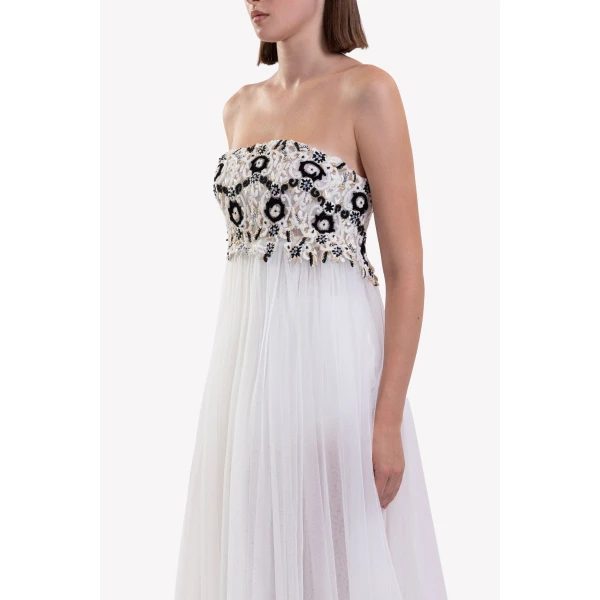 Embroidered Tulle Dress - Image 6