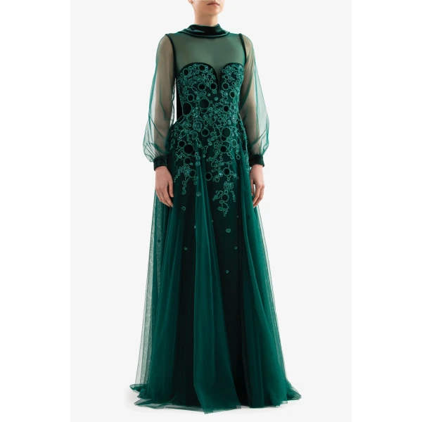 Embroidered Tulle Dress - Image 6