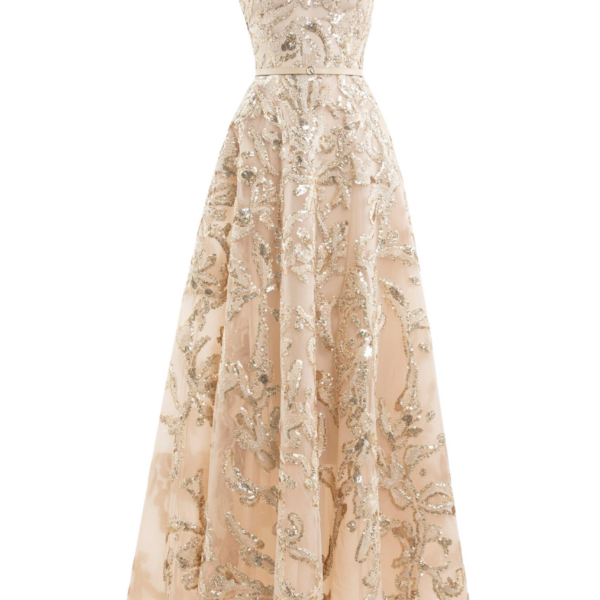 Saiid Kobeisy Embroidered Tulle Long Dress