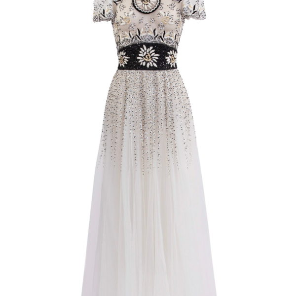 Saiid Kobeisy Embroidered Tulle Midi Dress