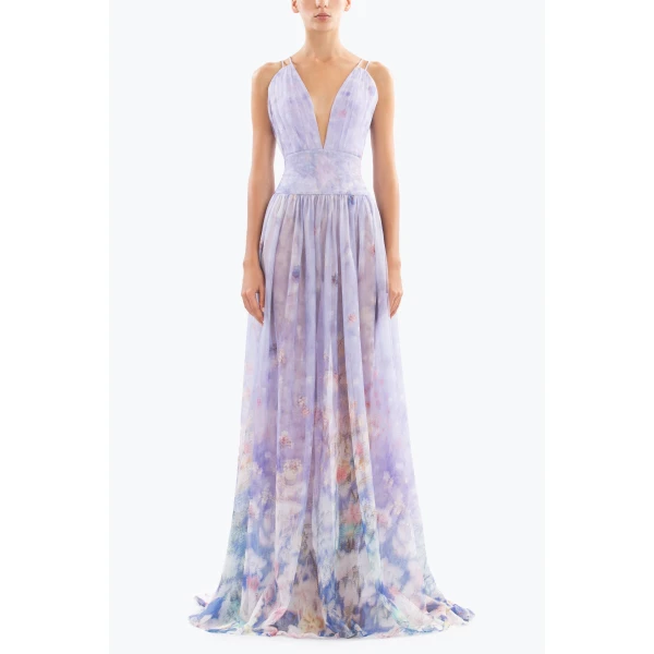 Floral Printed Long Dress - Image 5