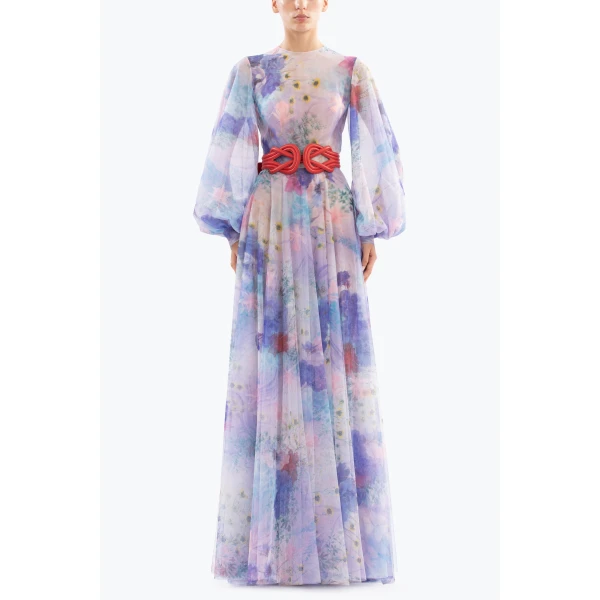 Floral Printed Long Dress - Image 5