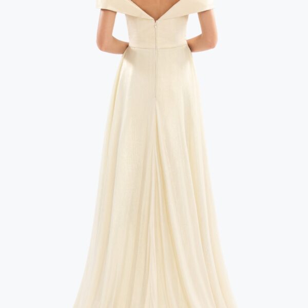 Saiid Kobeisy Gold Lame Off-Shoulder Dress, view 3