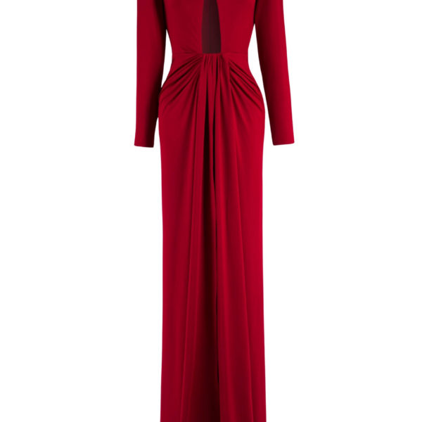 Saiid Kobeisy Jersey Pleated Long Dress