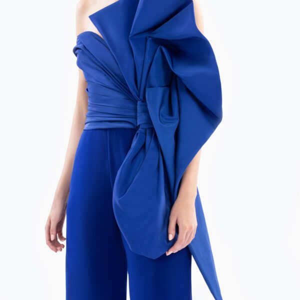 Saiid Kobeisy Jumpsuit With Voluminous Taffeta Bow, view 6