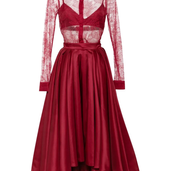 Saiid Kobeisy Lace Pleated Playsuit