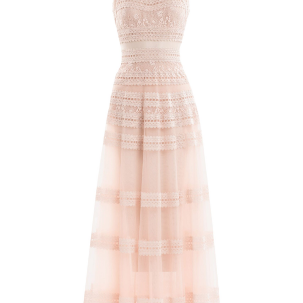 Saiid Kobeisy Lace Striped Long Dress