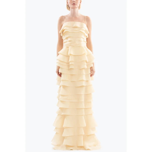 Layered Organza Long Dress - Image 5