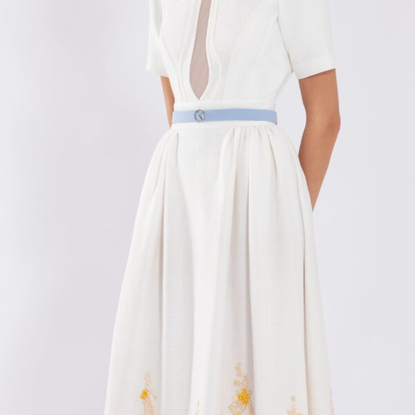 Saiid Kobeisy Linen Dress With Abstract Beading, view 4