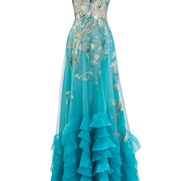 Saiid Kobeisy Linen Jacket And Ruffled Dress