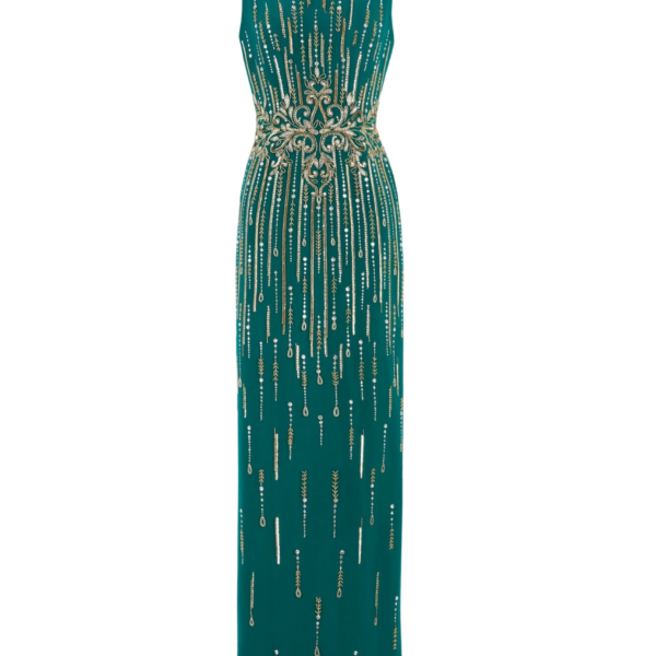 Saiid Kobeisy Long Crepe Beaded Dress