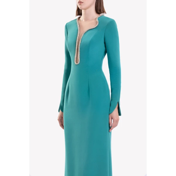 Long Dress With Crystal Embellishment - Image 6