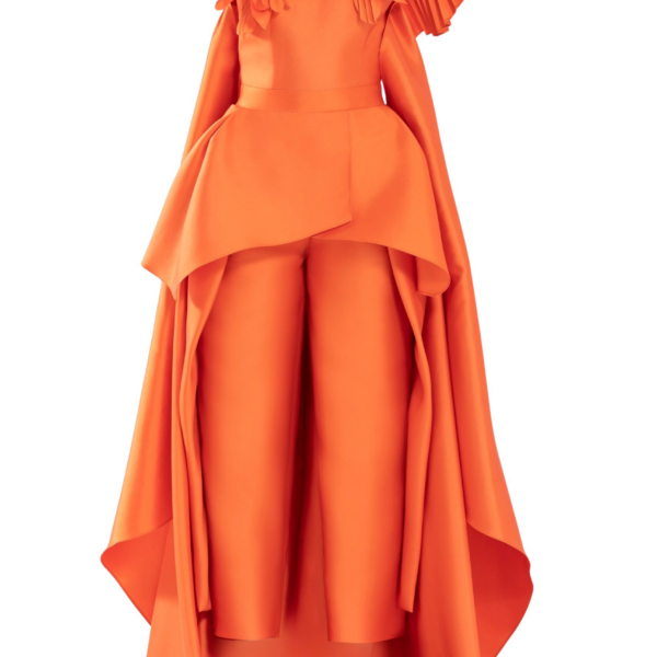 Saiid Kobeisy Mikado Jumpsuit With Asymmetrical Cuts And Matching Embroidery