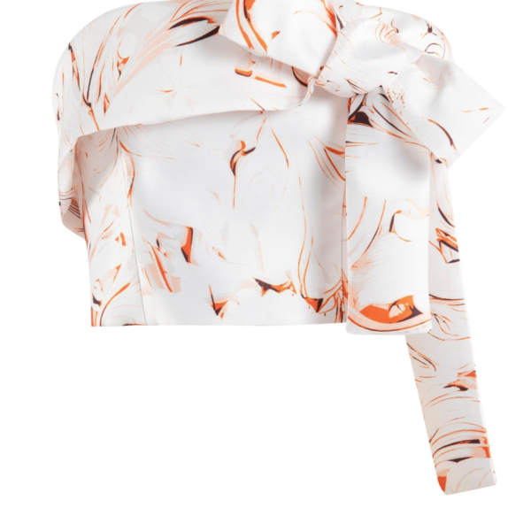 Saiid Kobeisy Mikado Strapless Top With Print