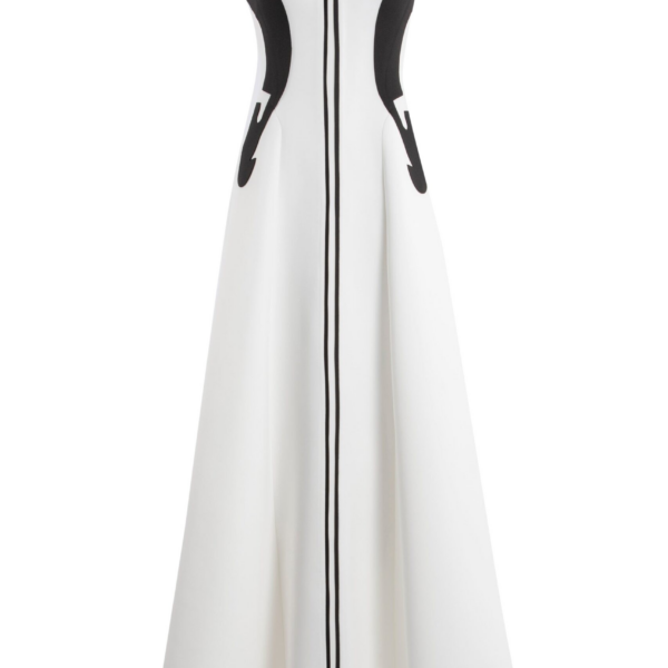 Saiid Kobeisy Neoprene Dress With Abstract Contrast Cuts