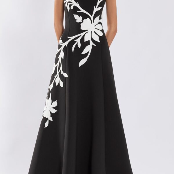 Saiid Kobeisy Neoprene Dress With Floral Embroidery, view 5
