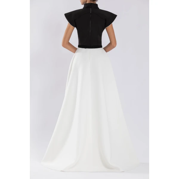 Neoprene Dress With Wide Shoulders - Image 6
