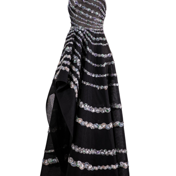Saiid Kobeisy One Shoulder Asymmetric Beaded Dress