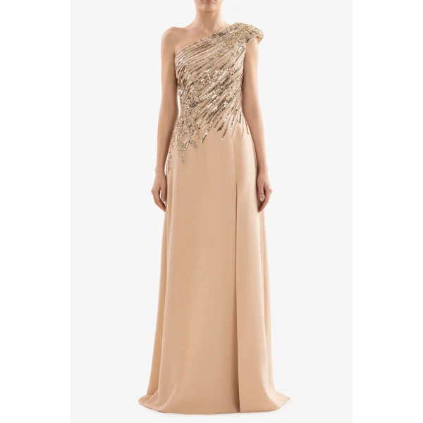 One Shoulder Sequin Long Dress - Image 5