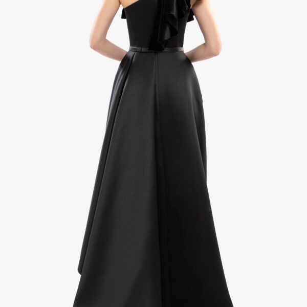 Saiid Kobeisy One-Shoulder Velvet And Satin Dress, view 4