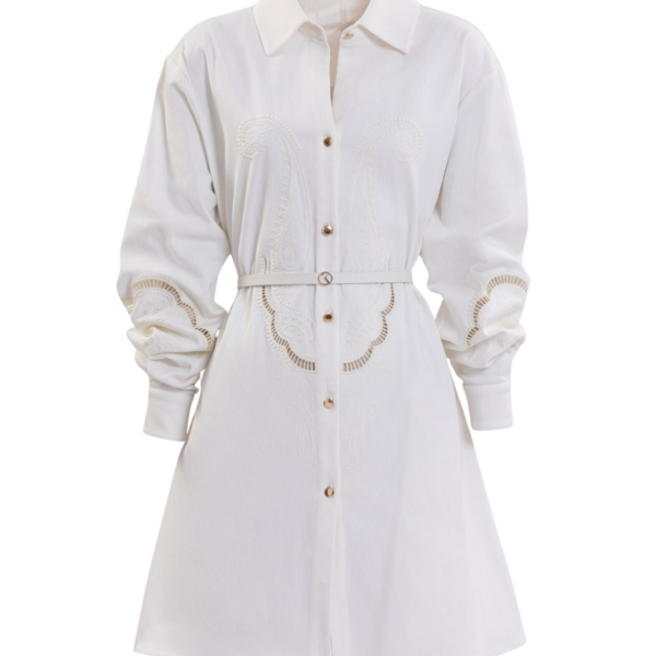Saiid Kobeisy Perforated Denim Dress