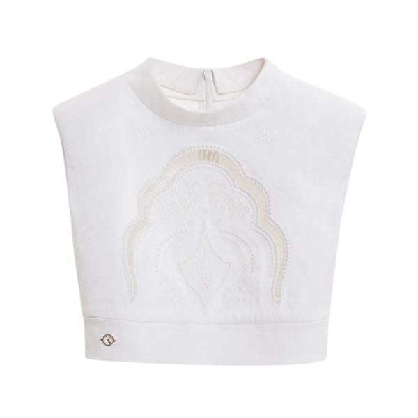 Saiid Kobeisy Perforated Denim Top