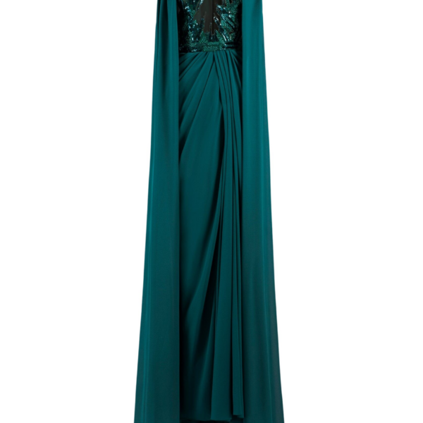 Saiid Kobeisy Pleated Dress With Cape