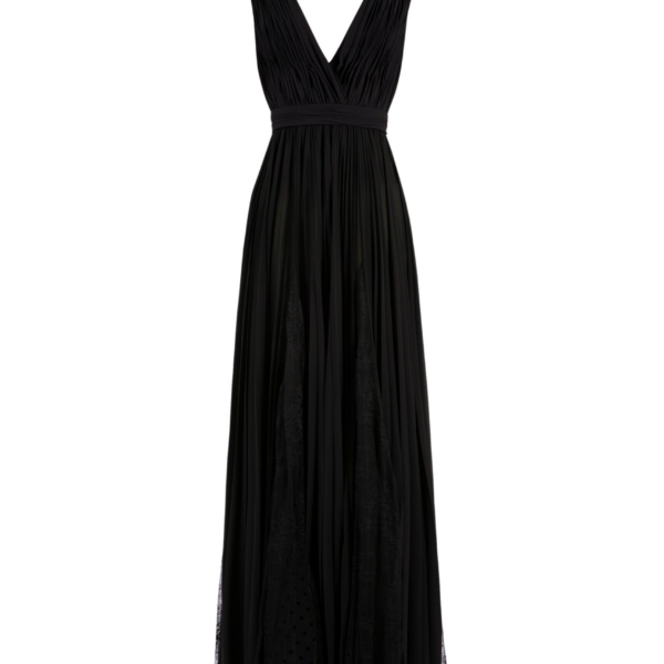 Saiid Kobeisy Pleated Dress With Lace