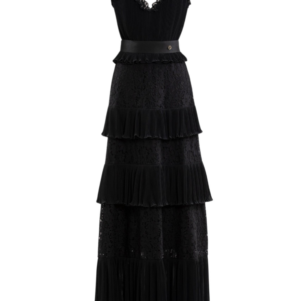 Saiid Kobeisy Pleated Lace Dress