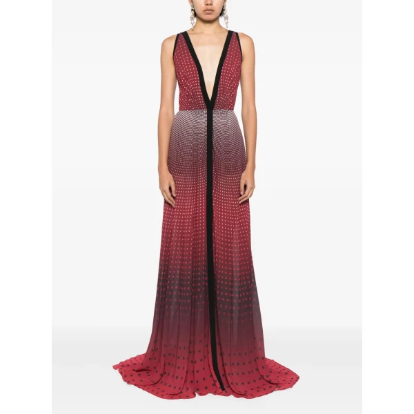 Polka Dot Print Gradient Effect Dress - Image 5