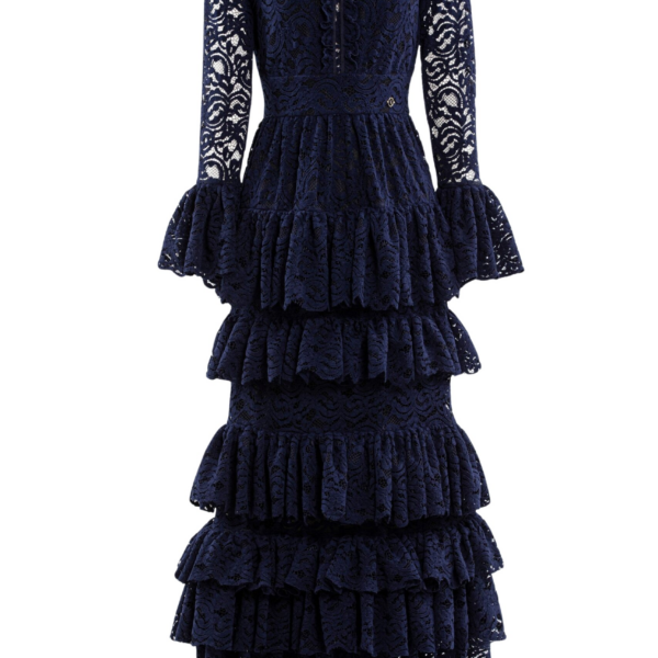 Saiid Kobeisy Ruffled Lace Long Dress
